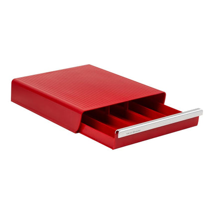 Cajón organizador de cápsulas de café individuales Mind Reader, capacidad para 30 cápsulas, organizador de encimera, 26.7L x 32.4W x 6.4H cm, rojo