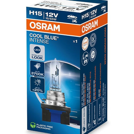 OSRAM COOL BLUE INTENSE H15, +20% more brightness,