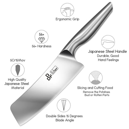 DDF iohEF Nakiri Kitchen Knife, Chef's Knife in Japanese Stainless Steel Professional Cooking Knives, Non-Slip Ultra Sharp Knife with Ergonomic Handle