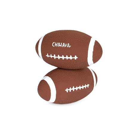Chiwava 2 Pack 6" Squeaky Latex Dog Toy Balls Football Rugby Fetch Interactive Toy for Medium Large Dogs