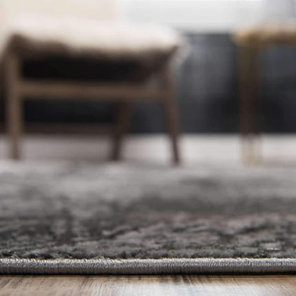 Alfombra de pasillo tradicional vintage gris oscuro de la colección Sofía de Unique Loom (0,6 m x 3 m)