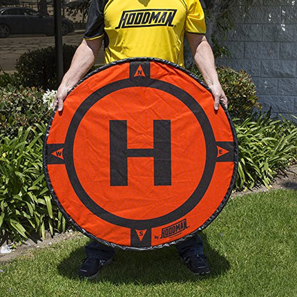 Hoodman Drone Launch Pad, 3 Ft Diameter, Orange, Accessory, Launch Pad, 1080p Video Capture, Adult Skill Level