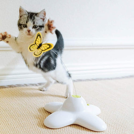 ALL FOR PAWS Interactive Cat Butterfly Toy with Two Replacement Flashing Butterflies Toy