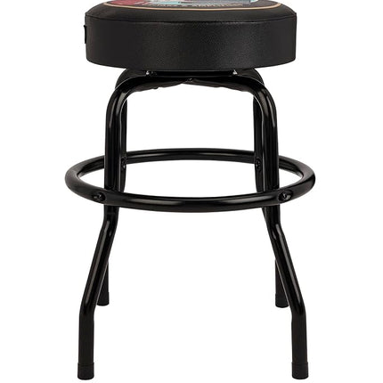 Tabouret de bar pivotant avec logo Fender Guitars & Amps et pochette pour médiators, excellents cadeaux pour papa, avec 1 an de garantie limitée, assemblage simple, noir/noir, 24"