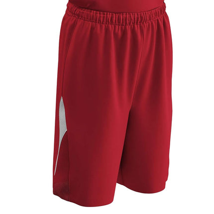 CHAMPRO Pivot Reversible Polyester Basketball Short, Youth X-Large, Scarlet, White