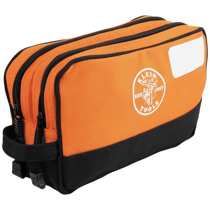 Klein Tools 55582 Tool Pouch Zipper Bag, Dual Compartments, 10-Inch x 6-Inch Heavy Duty Tool Bag Organizer, Multipurpose for Tools to Crafts