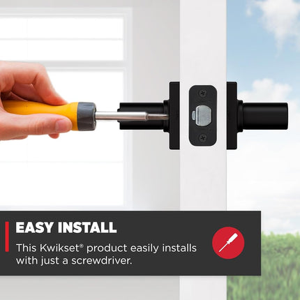 Kwikset Casey Entry Door Handle with Lock and Key, Secure Keyed Reversible Lever Exterior, for Front Entrance and Bedrooms, Matte Black, Pick Resistant Smartkey Rekey Security and Microban