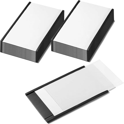 25pcs Magnetic Label Holders 3x5 Inches | C Channel Magnetic Index Card Holder for Steel Shelves, Warehouse Racks