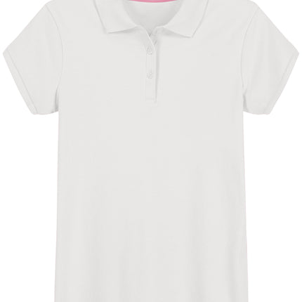 Izod Girls' School Uniform Short Sleeve Interlock 