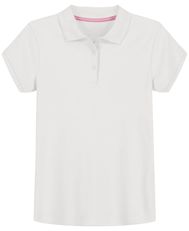 Izod Girls' School Uniform Short Sleeve Interlock 