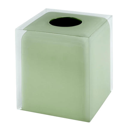 IZOD - Tissue Box Cover, Clear Resin Countertop Accessories, Modern Bathroom Decor (Marina Collection, Green)