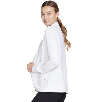 Skechers Women's Cozy Fit Ottoman Jacket, White, L