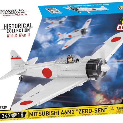 Cobi 1:32 Scale Historical Collection World War II Mitsubishi A6M2 Zero-Sen Fighter Plane 347-Pieces Building Block Kit