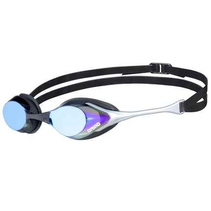 arena Cobra Original Swipe Mirror Unisex Adult Racing Swimming Goggles, Swimming Pool Goggles with Mirror Lenses, Anti-Fog UV Protection, 4 Interchangeable Nose Bridges