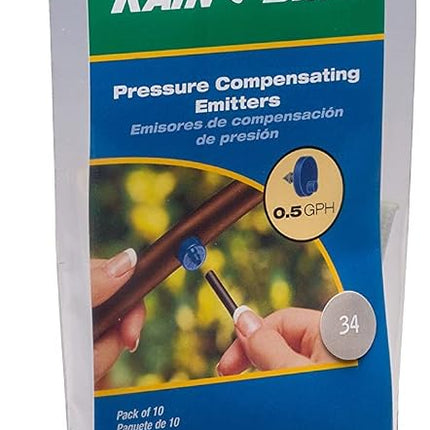 Rain Bird SW05-10PS Drip Irrigation Spot Watering Dripper/Emitter, 0.5 (1/2) Gallon Per Hour, 10-Pack