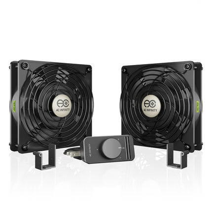 AC Infinity AXIAL S1225D, Dual 120mm Muffin Fan with Speed Controller, for Doorway, Room to Room, Wood Stove, Fireplace, Circulation Projects