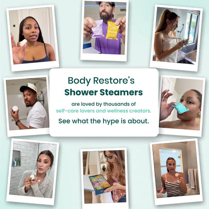 BodyRestore Shower Steamers (Pack of 15) Gifts for Women and Men - Eucalyptus & Peppermint Essential Oil Scented Aromatherapy Bath Bomb for Your Shower, Nasal Congestion Relief Shower Tablets