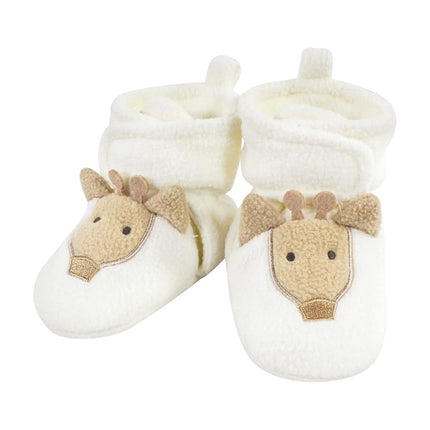 Chaussettes-chaussons en molleton à motif animal pour bébé fille Hudson Baby, lot de 2, éléphant/girafe gris, 18-24 mois
