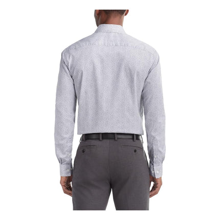 Van Heusen Men's Dress Shirt Regular Fit Stain Shield Stretch, Grey Clouds