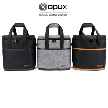 opux Wine Bag, 4 Bottle Wine Cooler Bag, Insulated Wine Tote Carrier for Travel Picnic BYOB, Leakproof Padded Portable Wine Bottle Bag for Wine Lovers Gift Women Men Christmas (Black), Brown, 6 Bottle