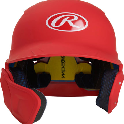 Rawlings | MACH ADJUST Batting Helmet with Extension Flap | Left Hand Batter | Junior (6 3/8" - 7 1/8") | Matte Scarlet