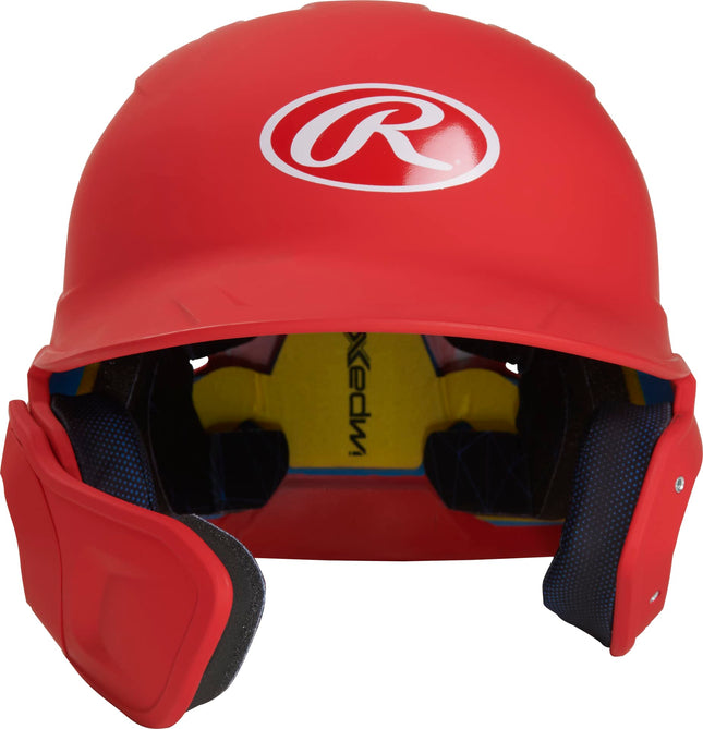Rawlings | MACH ADJUST Batting Helmet with Extension Flap | Left Hand Batter | Junior (6 3/8" - 7 1/8") | Matte Scarlet