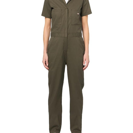 Dickies Womens Women's Flex Cooling Short Sleeve Coveralls, Moss Green, Medium