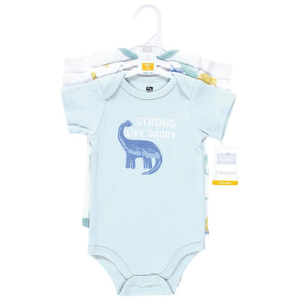 Hudson Baby Unisex Baby Cotton Bodysuits, Family Dino, 0-3 Months