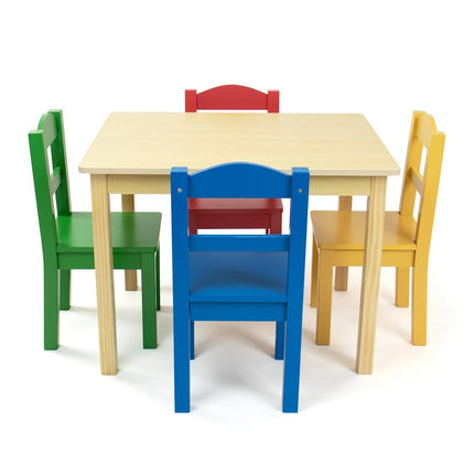 Humble Crew Kids Wooden Table and 4 Chairs Set for