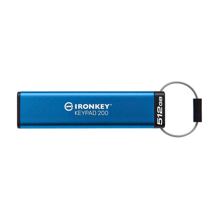 Kingston IronKey Keypad 200 Type -A hardware-encrypted USB Flash Drive FIPS 140-3 Level 3 (Pending) with XTS-AES 256-bit Hardware Encryption - IKKP200/512GB