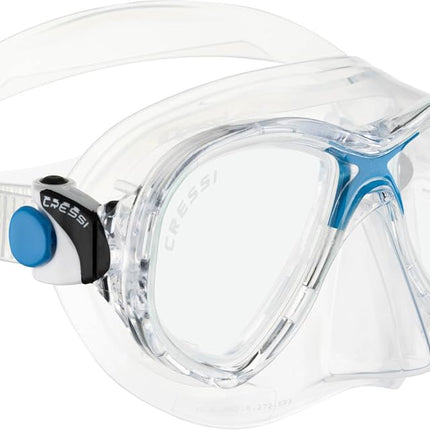 Cressi Kids Marea Jr Scuba Diving and Snorkeling Junior Mask - Transparent/Blue
