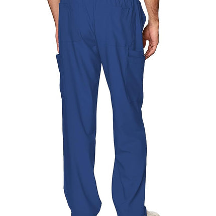WonderWink Men's Flat Front Cargo Pant, Galaxy Blue, Large Short