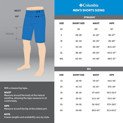Columbia Men's Washed Out Short Hiking, Grey Ash, 50W x 8L Big