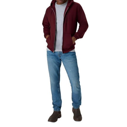 Hanes Men's, EcoSmart Fleece Full-Zip Hoodie, Hooded Sweatshirt, Maroon, Small