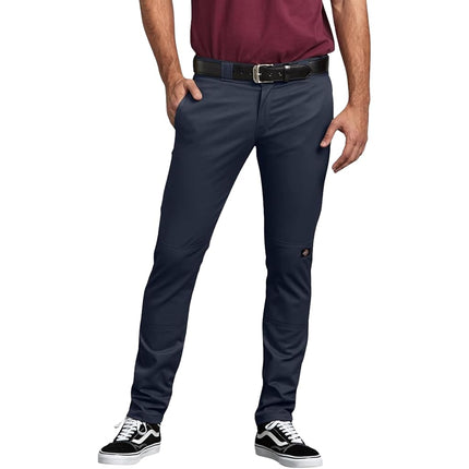 Pantalones de trabajo Dickies para hombre, corte ajustado, doble rodilla, azul marino oscuro, 40W x 34L