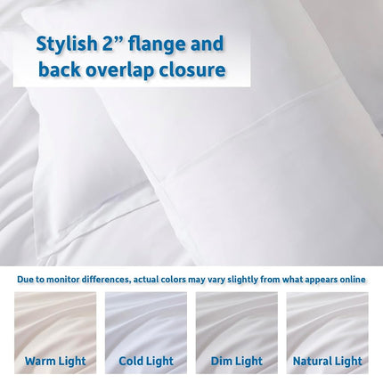 Nestl Queen Duvet Cover Set with Comforter Insert - White 4 Piece 90x90 Duvet Cover & 2 Pillow Shams with White Quilted Down Alternative Comforter, Ultra Soft, All Season