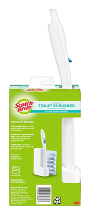 Scotch-Brite Disposable Toilet Scrubber Cleaning System with Built-in Bleach Alternative Cleaner, Easily Scrubs Under The Rim, 1-Handle with Storage Caddy + 5-Disposable Refills