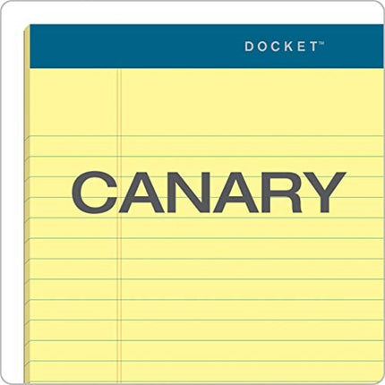 TOPS Docket Writing Pads, 8-1/2" x 14", Legal Rule, Canary Paper, 50 Sheets, 12 Pack (63580)