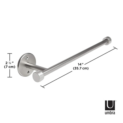 Umbra Cappa Wall Mount Paper Towel Holder – for Horizontal, Vertical and Under the Cabinet Mount, Nickel 1009237-410