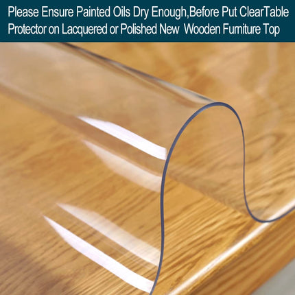 Wood Furniture Table Protector Cover Clear Plastic Tablecloth PVC Protector for Office Meeting Desk Topper Wipeable Waterproof Vinyl Rolled Wedding Birthday Party Table Protector Mat Pad Pads 42x100
