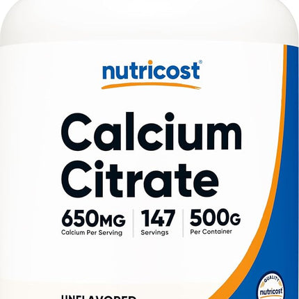 Nutricost Pure Calcium Citrate Powder 500 Gram Unf