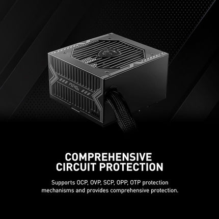 MSI MAG A550BN Power Supply, EU Plug - 550 W, 80 Plus Bronze Certified, ATX Power Supply, 12 V Single Rail, DC/DC Voltage Converter Design, 120 mm Fan