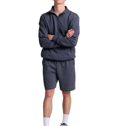 Russell Athletic Men's Basic Cotton Jersey Short with Pockets, Black Heather, 3X-Large