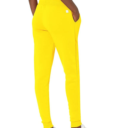 Southpole Women's Basic Fleece Joggers Junior Sweatpants, Cyber Yellow, S