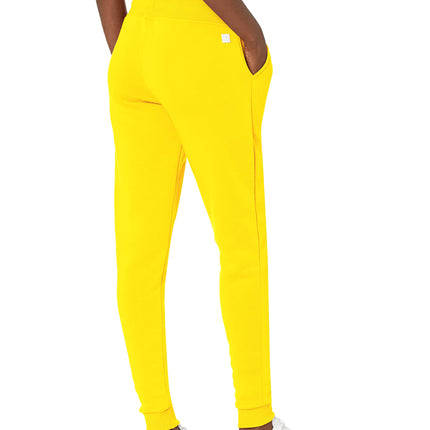 Southpole Women's Basic Fleece Joggers Junior Sweatpants, Cyber Yellow, S