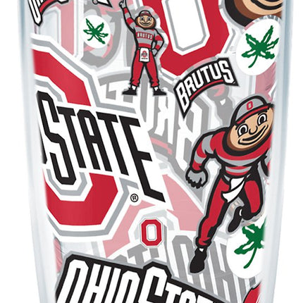 Vaso térmico aislante Tervis de doble pared, hecho en EE. UU., de los Buckeyes de Ohio State, mantiene las bebidas frías y calientes, 473 ml, diseño integral
