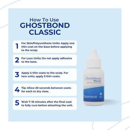 Professional Hair Labs Ghost Bond Classic Lace Wig Adhesive Hair Glue, 1.3 oz