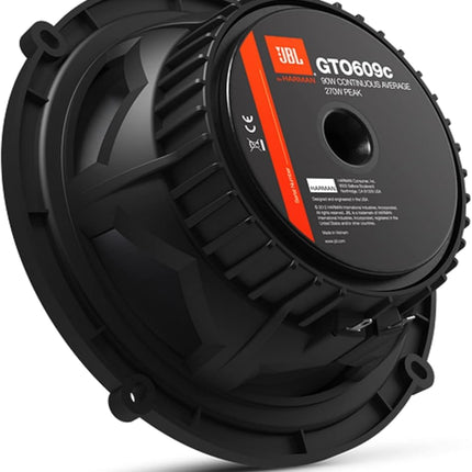 JBL Car GTO 609C 6.5 Inch 2-Way Component Speaker System Including x2 Midrange Speakers and x2 Tweeters - Black