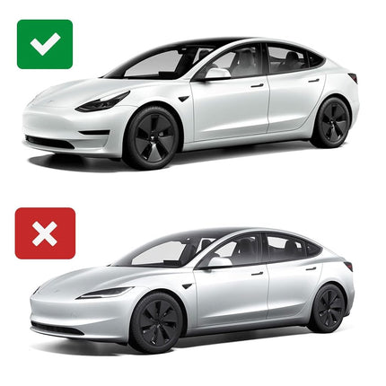 VION Tesla 2023-2017 Model 3 Roof Sunshades - Precision Fit, Color Match, Full Blackout