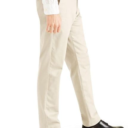 DOCKERS Men's Straight Fit Signature Lux Cotton Stretch Khaki Pant, Cloud, 8-10